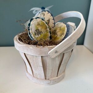 Spring Easter Basket Decor Centerpiece Farmhouse Cottage OOAK Handmade